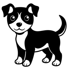 Cute cartoon animals dog silhouette