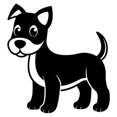 Cute cartoon animals dog silhouette