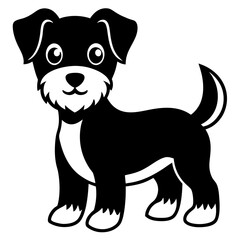 Cute cartoon animals dog silhouette