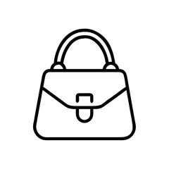 Handbag with Top Flap Closure Icon Design