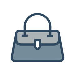 Handbag with Top Flap Closure Icon Design
