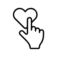 Hand Clicking on Heart Icon Design