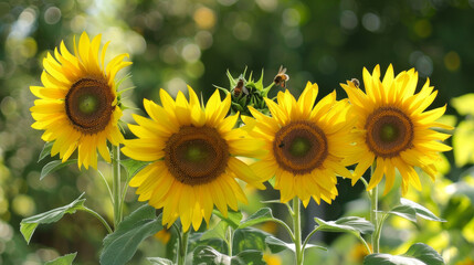 Obraz premium Close-Up of Bee on Sunflower