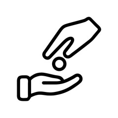 Hand Dropping Coin for Donation Icon Design