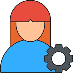 Female Profile Settings single vector illustration icon