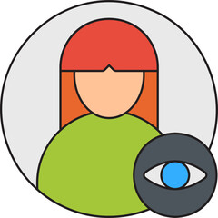 View Female Profile single vector illustration icon