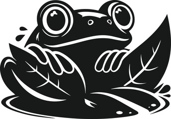 Silhouette of a vector animal frog
