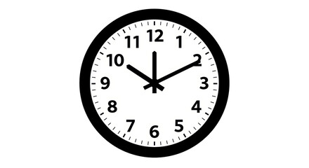 Isolated Classic Clock Face Showing Ten Ten