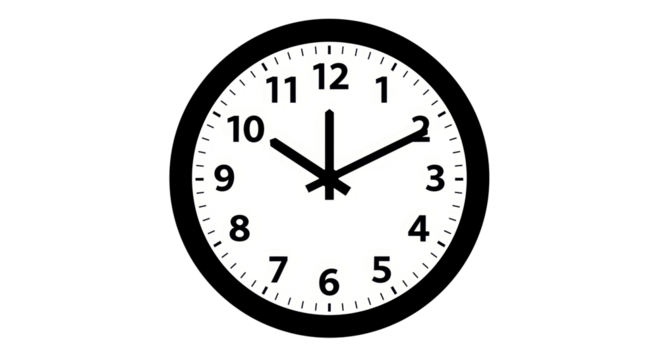 Isolated Classic Clock Face Showing Ten Ten
