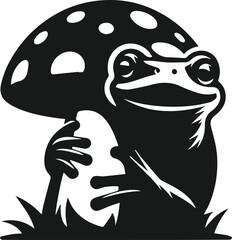 Silhouette of a vector animal frog