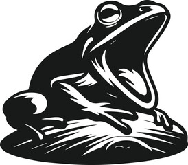 Silhouette of a vector animal frog