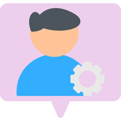 Male Profile Settings single vector illustration icon