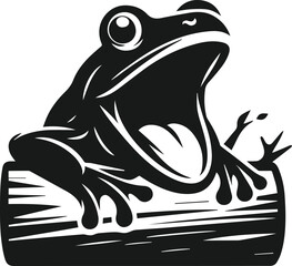 Silhouette of a vector animal frog