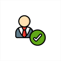 businessman with check mark