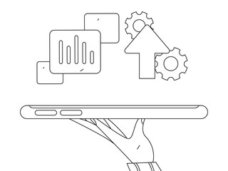 Flat vector illustration of business people operating work scene
