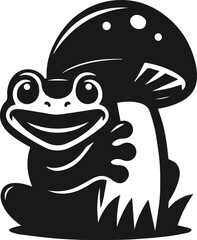 Silhouette of a vector animal frog