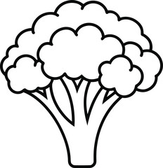 broccli outline vector illustration on white background
