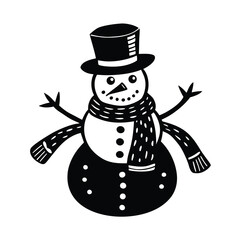 snowman with a broom