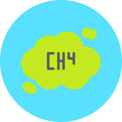 Methane single vector illustration icon