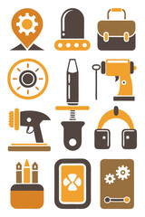 Icons of Repair Tools, Equipment, and Accessories