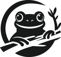 Silhouette of a vector animal frog