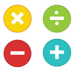 Fototapeta premium Math s colorful Square Icon.