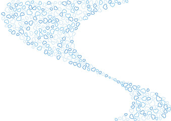 ハート柄の背景 青系の3色 フチハート