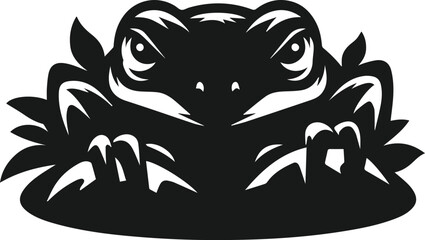 Silhouette of a vector animal frog