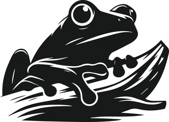 Silhouette of a vector animal frog