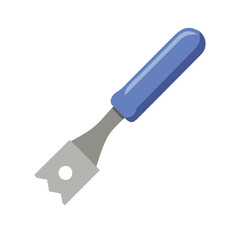 Tile Grout Removal Tool with Blue Handle Illustration