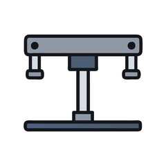 Industrial Robot Stand Illustration on Black Background for Design