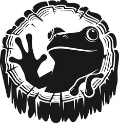 Silhouette of a vector animal frog