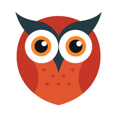 owl head vector art illustration