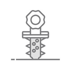 Illustration of corkscrew with a flower-shaped handle on black