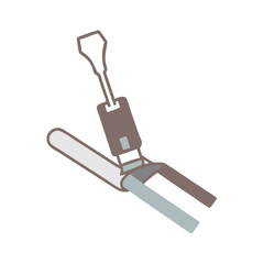 Stylized Seatbelt Cutter Illustration on Black Background