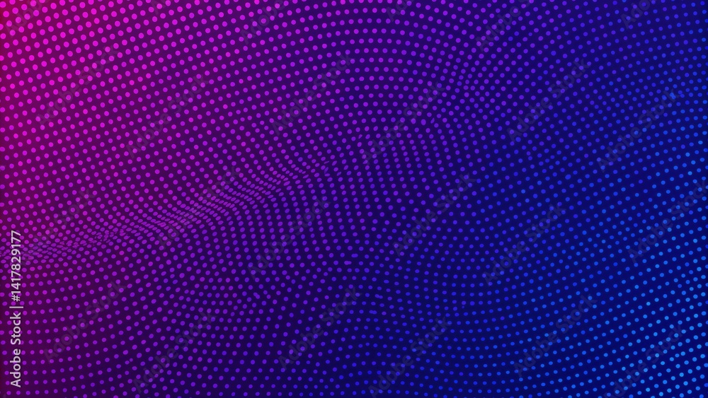 Leinwandbilder abstract waving particle technology background design. abstract wave moving dots flow particles, hi-