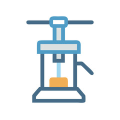 Illustration of an industrial press machine on black background