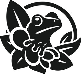 Silhouette of a vector animal frog