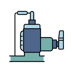 Retro Style Water Tap Illustration Isolated on Black