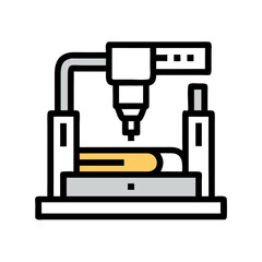 Minimalist Desk with Computer Icon on Black Background