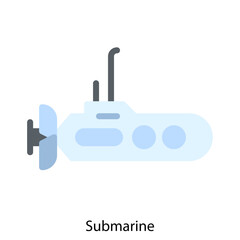 Submarine single vector illustration icon
