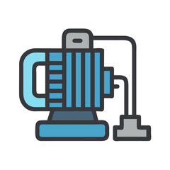 Obraz premium Electric Water Pump Icon for Plumbing and Engineering
