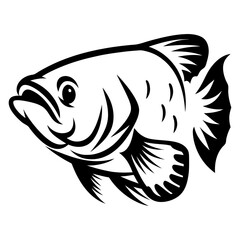 Striking monochrome image of a fish, perfect for artistic designs and applications