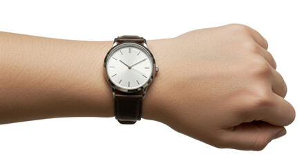 Isolated Wristwatch on Human Wrist Checking the Time
