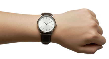 Isolated Wristwatch on Human Wrist Checking the Time