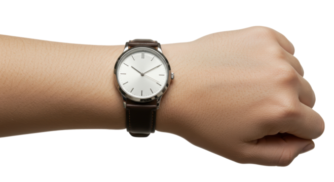 Isolated Wristwatch on Human Wrist Checking the Time