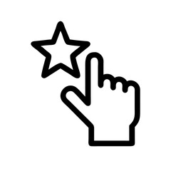 Hand Pointing at Star Feedback Icon Design