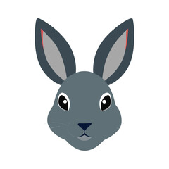 rabbit head long vector art illustration