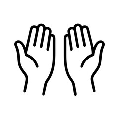 Hands Raised in Prayer Gesture Icon Design