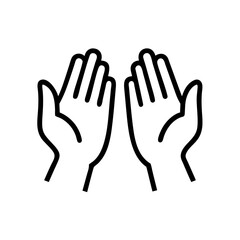 Hands Raised in Prayer Gesture Icon Design